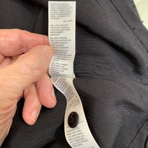 FAT FACE Black Viscose Button Back L/S Peasant Style "ELLEN" Tunic Sz 2 NWT - Picture 11 of 15